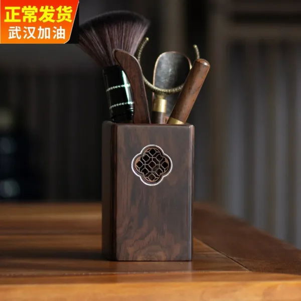 자자다도구 부품 다도 6군자 공 순동 차 차 차 집게 차 숟가락 찻술 양주전자 검은색 단목잔 세트 꽃무늬 창화