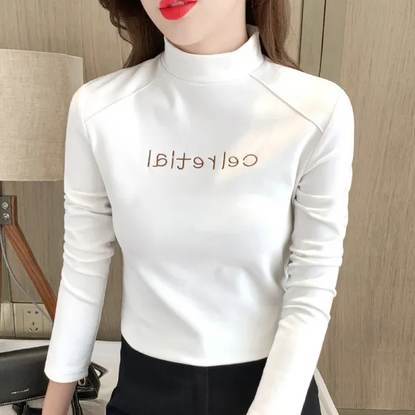 이너긴팔티 반폴라 이너티셔츠 여성 겨울 가을 슬림 이너웨어 후라이스 롱슬리브티 상의 트렌드 3005566052