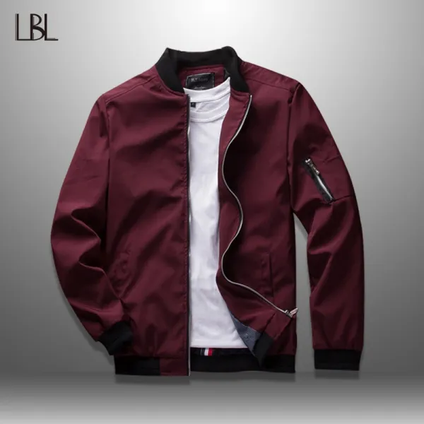 Lbl 솔리드 폭격기 재킷 남자 봄 2019 새로운 패션 캐주얼 지퍼 자 켓 남자 outwear 슬림 맞는 망 코트 tracksuit