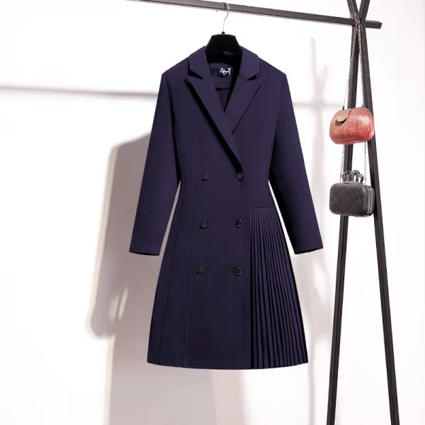 케이원 K One 무역 주름 긴팔 고급 오피스룩 여신 무드 블랙 미용사 분양처 작업복 셋업 커버 봄가을