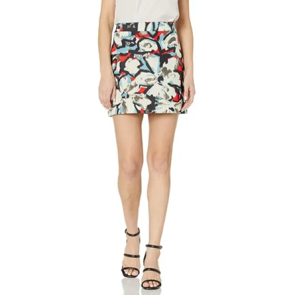 MILLY Womens Gardenia 프린트 모던 미니 스커트 PROD2210000540