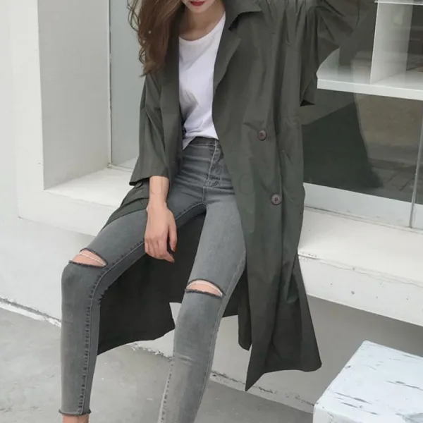 kirahosi 여성 간절기 트랜치코트 바바리 캐주얼 정장 아우터 50 3kmfn
