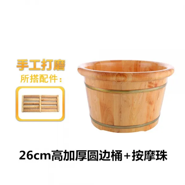 편백 나무 백향목 습식 스팀 족욕기 히노끼 족욕 대야 각탕기 족욕통 미니 스파 나무통, 모델B+마사지볼개