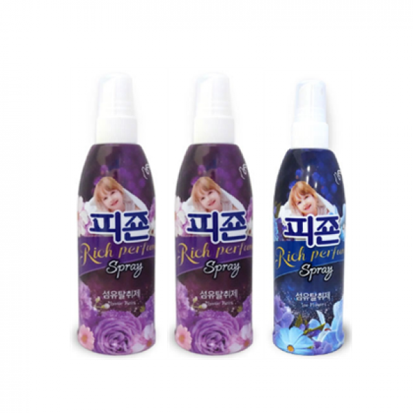 호호몰 (총3개)피죤 섬유탈취스프레이200ml 미스틱레인(퍼플) 2개+아이스플라워(블루) 1개, 1set