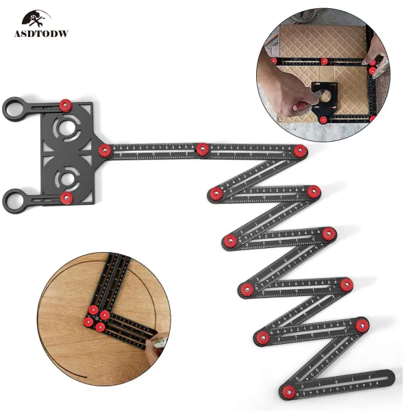 ASDTODW angleizer 타일자 타일 구멍 재단 각도기 목공 각도자 로케이터, 12PCS
