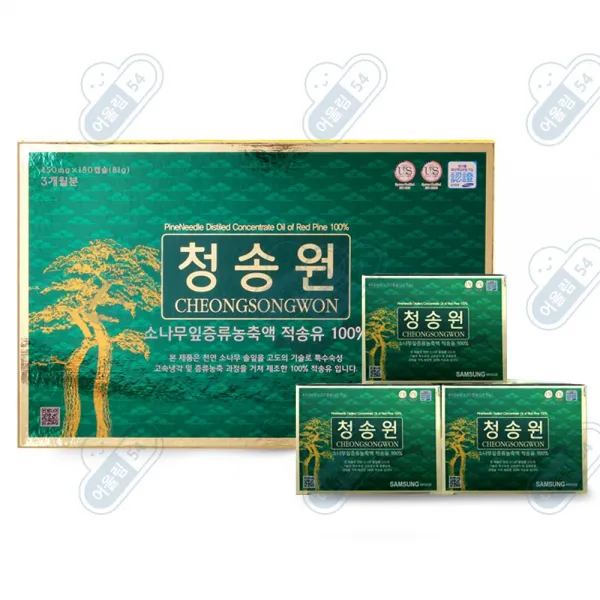 청송원 솔잎오일 소나무잎증류농축액 적송유100% 450mgx180+60캡슐 240캡슐 450mg