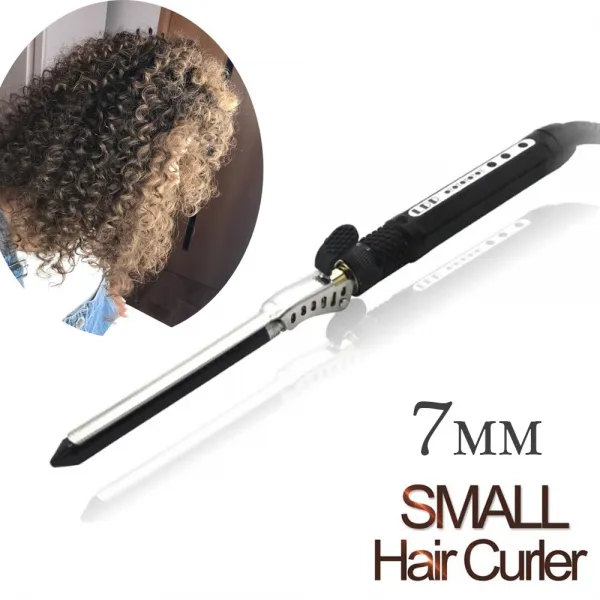 세라믹 헤어 컬러 7mm 전문 헤어 스타일링 도구 헤어 컬링 아이언 헤어 웨이버 남자 헤어 컬 롤러 컬링 완드 Au 11mm