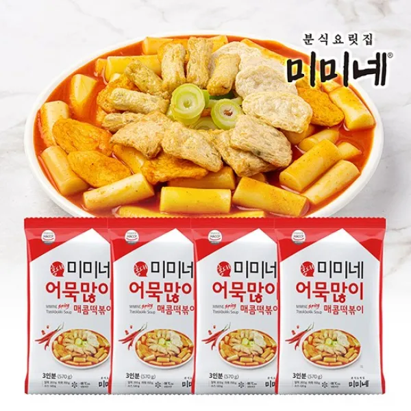 [미미네] 어묵많이 매콤떡볶이 570g x 4봉 (총12인분)