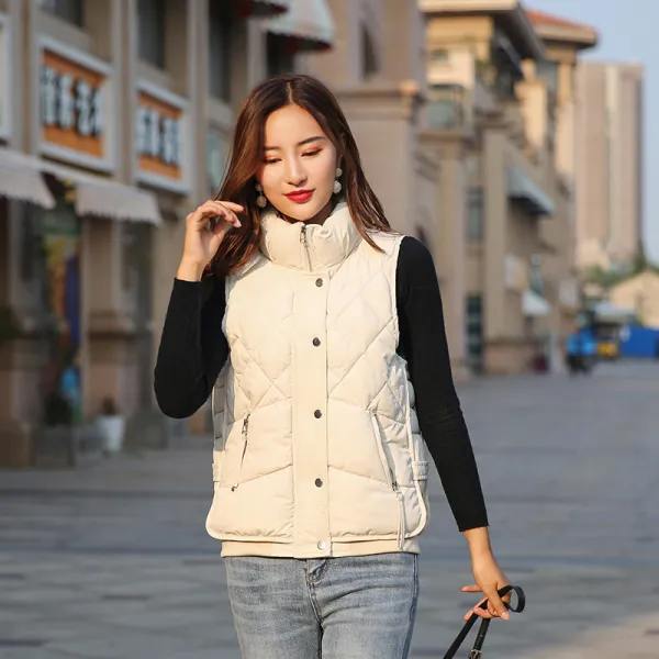 여성베스트조끼 면조끼 여자숏스타일 2019가을겨울 루즈핏 웰론 조끼 학생 외투