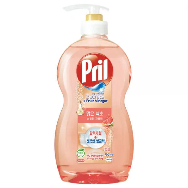 프릴 주방세제 맑은 식초 산뜻한 자몽향 본품 750ml, 1개