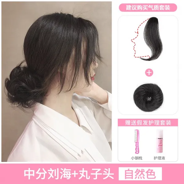 가발 여성 낮다 당고머리 전 생머리 머리밴드 볼륨 내추럴 헤어가방 뒤통수 고대복장 스타일링, 1, 생머리 직 머리밴드 _하찌 앞머리 내