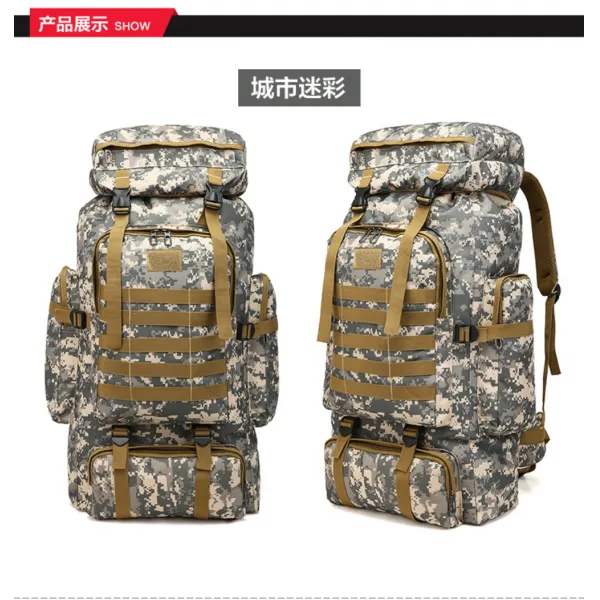 80L 배낭 여행 가방 등산 밀리터리 대용량 수하물 백팩 백패커 군용 군장, A