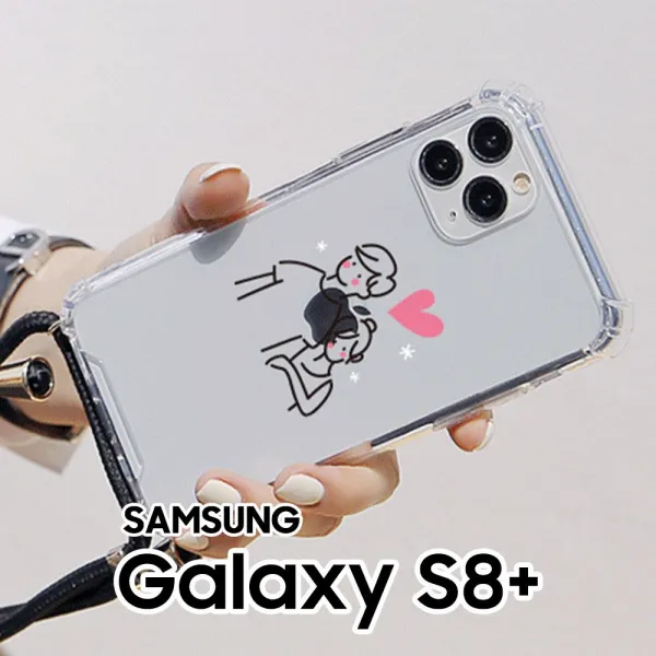 휴대용 커플드로잉 갤럭시S8+ G955 폰스트랩 젤하드케이스~~
