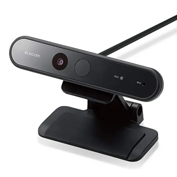 ELECOM WEB 카메라 UCAM-CF20FBBK 200만 화소 풀 HD 1080p 30 FPS Windows Hello 얼굴 인증 대응 마이크 내장 케이블 길이 1.5 m 블랙