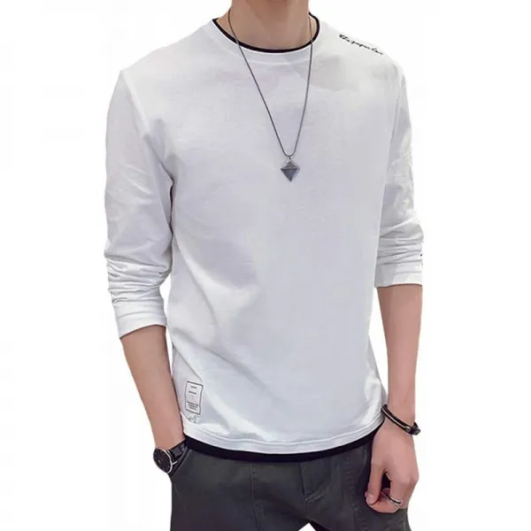 WEEN CHARM T 셔츠 긴팔 반팔 남성 니트 무지 춘추 남녀 노소 평상복 야외 코튼 패션 캐주얼 4 색 5 크기