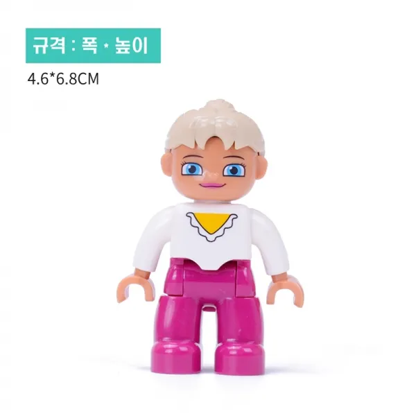 요고요 레고 듀플로 호환 피규어 모음 - 동물 사람 공룡, 59. 숙녀 (금발)