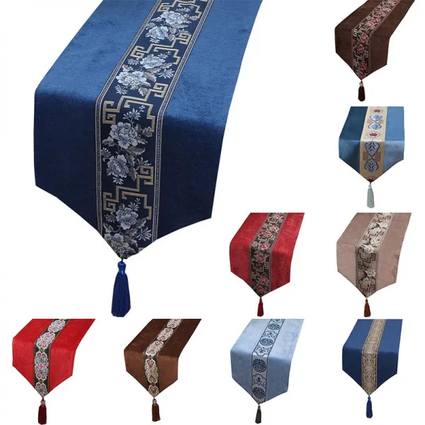 웅스토어 북유럽 테이블 식탁 러너 유럽식 미식 플래그인 신고전적 모던 심, 과록색, 침대 깃발 50*250cm평각