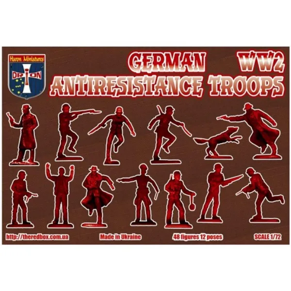 오리온 1/72 제 2 차 세계 대전 독일군 치안 유지 부대 12 포즈 48 장 프라 모델 Or72054