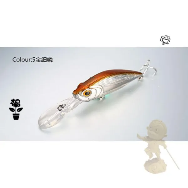 난운이좋아 국왕 X60 롱 혀 보드다 서스펜션 쌀 노소포 60mm 72g 미노우 농어 쏘가리 길 기타 건 세다 5# 금세린 /7.2g