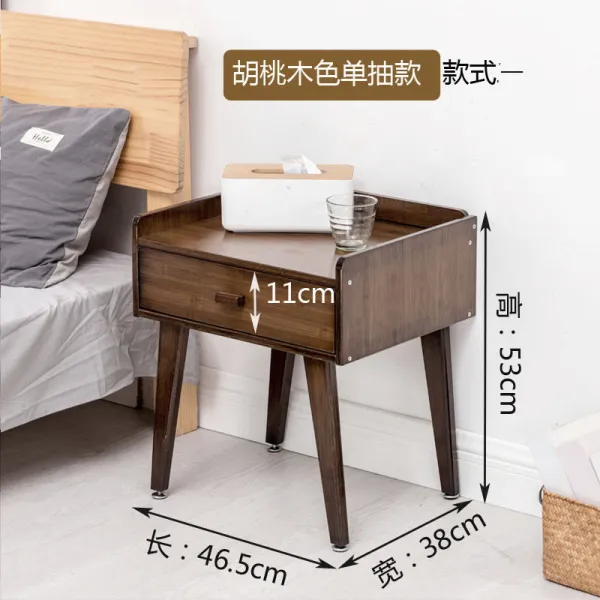 침대협탁 침대헤드수납장 서랍식 침대옆 캐비닛 침실 스탠드형 심플 모던 수납장 거실 대나무제작 쇼파주변 C18 R허튼소리 복숭아색 싱글서랍 스타일 1 