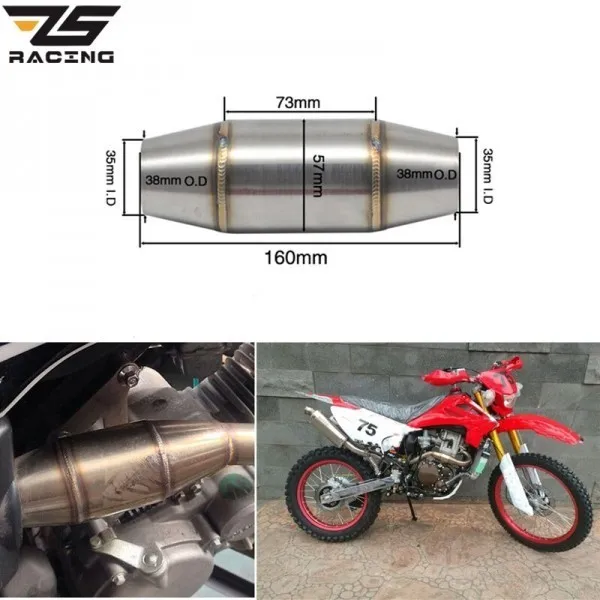 127705 / Zs 레이싱 오토바이 배기 파이프 35mm 머플러 촉매 확장 챔버 crf rmz drz ktm yzf kxf crf wrf wr yz 배기, 중국