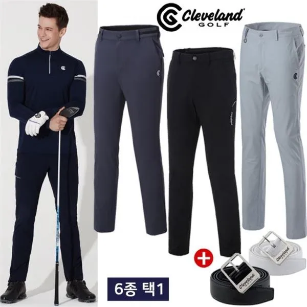 Cleveland 봄 남성 골프바지 6종 택1 + 골프 벨트 골프웨어 CG249517, 6번 PT711 D그레이