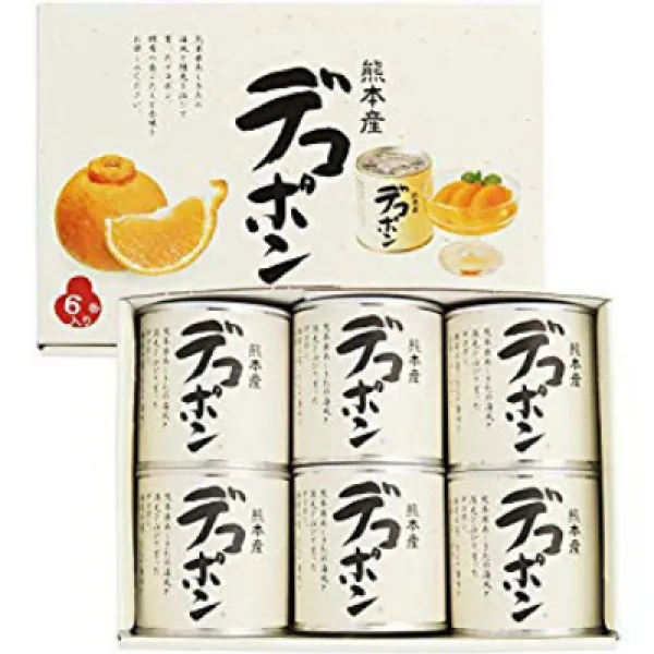 ＪＡあしきた デコポン缶詰6入(お中元シール付) JA 아시 키타 한라봉 통조림 6 입 (백중날 스티커 부착), 1