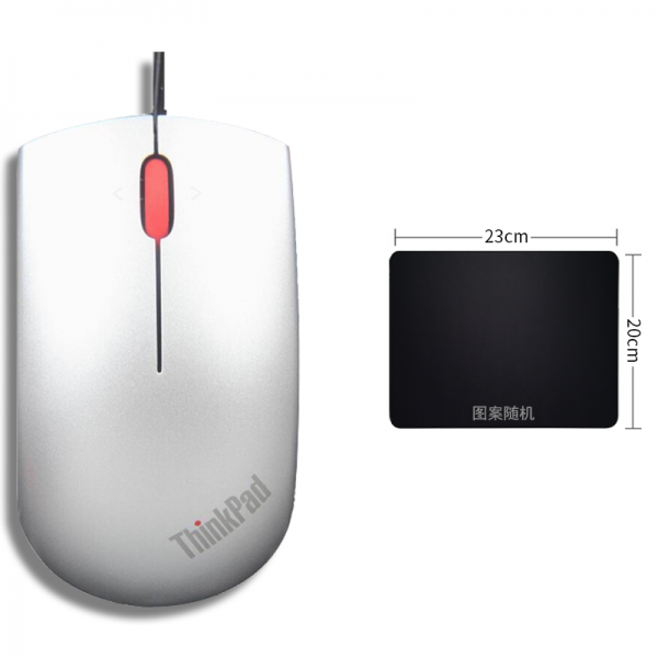 Lenovo ThinkPad 유선 광 마우스 노트북 통합 데스크탑 컴퓨터 사무실 유선 Blu-ray 마우스 USB 인터페이스 비즈니스 엔터테인먼트 홈 게임 범용 4 색 옵션, 운석 실버 [0B47154] 유선 마우스 + 수집 마우스 패드 보내기, 공식 표준