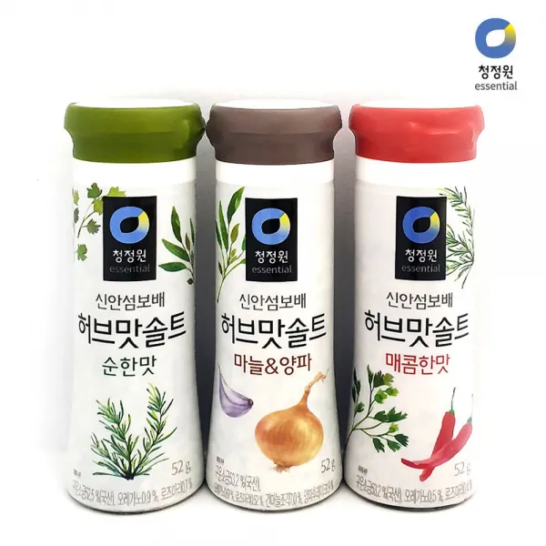 WA무배 청정원 허브맛솔트 3가지맛/ 천일염/ 캠핑/삼겹살소금 // 꽃소금 누린내 조미료, 1개, 기본값, 상품선택+청정원 허브맛솔트 매콤한맛