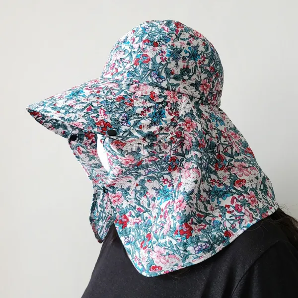 오브원 라비오 플라워UV 차단 와이드커버 탈부착 농사모자