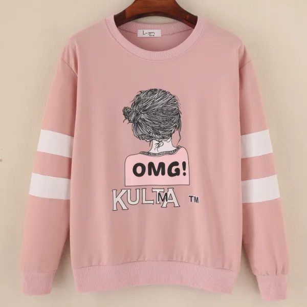 나혼자잘산다 긴팔라운드티셔츠 개학철 소녀 룩 중학교 롱슬리브티 와이드 루즈핏 이너티셔츠 핏아우터 여름 옷 상의