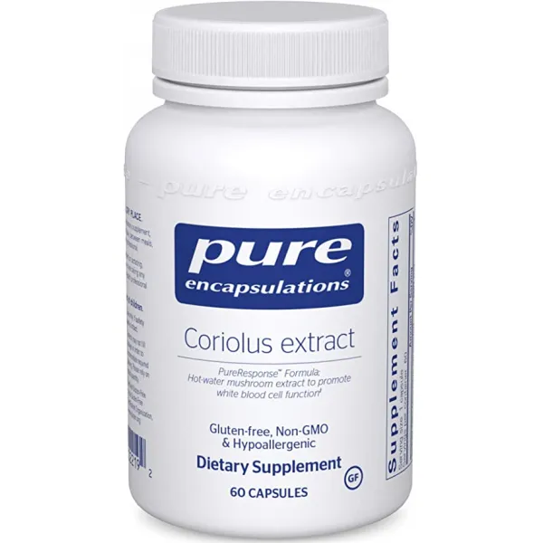 Pure Encapsulations 퓨어인캡슐레이션 - 코리올러스 추출물 백혈구 기능 촉진* 60캡슐, 1.12 Ounces, 1개