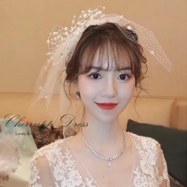 체리피피 웨딩미니베일 헤어장식 셀프웨딩 여아 드레스 헤어소품 면사포