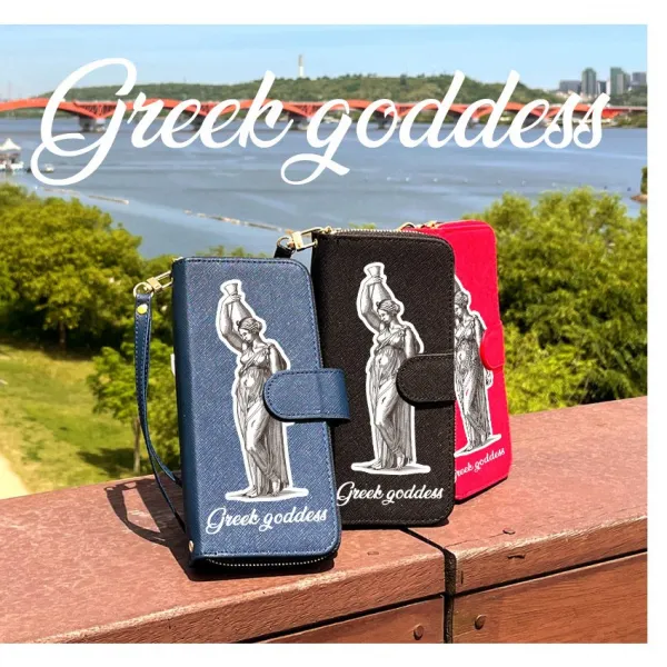 유미폰 Greek goddess 손목줄스트랩 카드지폐수납 유럽 감성 외부 지갑형 다이어리 핸드폰케이스/갤럭시S8 플러스 케이스 G955