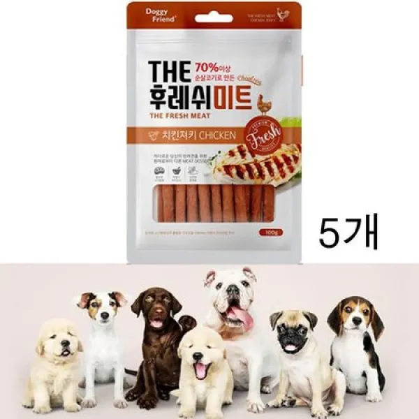 부담없는 치킨 소프트 져키 100g 5EA 반려견져키 저키, 상세페이지 참조
