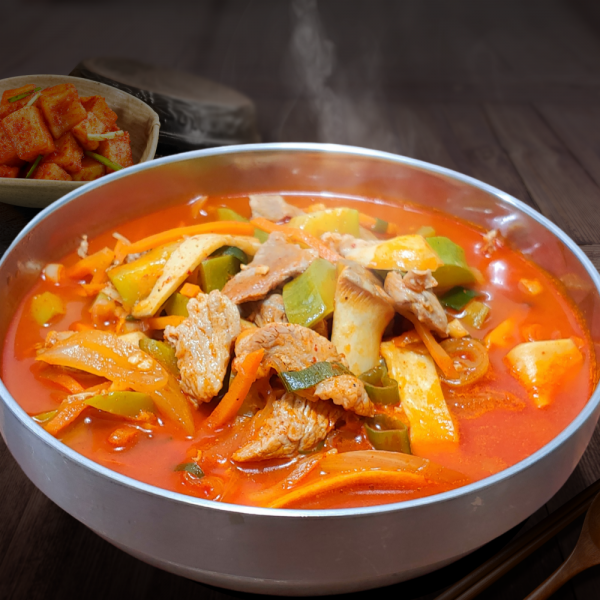  전주맛집 돼지고기 듬뿍 애호박찌개 전골 밀키트 4인가족 사골육수 국내산 생고기 앞다리살 완벽집밥 고추장찌개 쿠킹박스 당일제조 1세트 1700g 