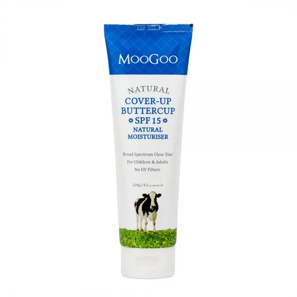 MooGoo Cover Up Buttercup SPF 15 Natural Moisturiser 호주 무구 커버업 버터컵 SPF15 네츄럴 모이스춰 120g, 1개