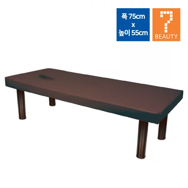 세븐뷰티 아이비온 마사지침대 폭75cm 조립식 스틸다리(비열), 마사지침대(브라운) 75x185x55cm