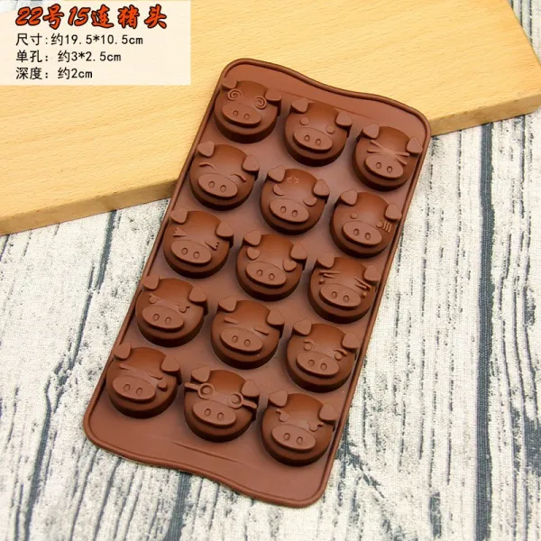 실리콘 파워 몰드 숫자 레터링 크리스마스 발렌타인 사랑 캐릭터 동물 과 빙글빙글 거푸집 22