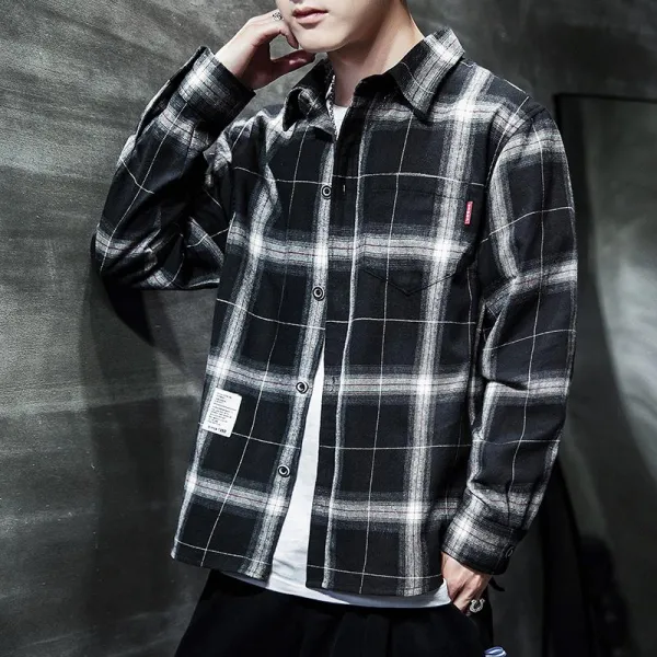 빅피플 체크 남자 셔츠 코트 Sa2710 빅사이즈 긴팔 이너