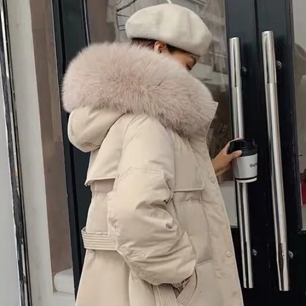 여성패딩코트 역시즌 여성패딩 2020뉴타입 겨울 창고정리 외투 미들롱타입 허리조임 털카라 유행