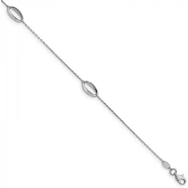 FB Jewels 14K 화이트 골드 내각 앵클릿 1 개로 광택 처리