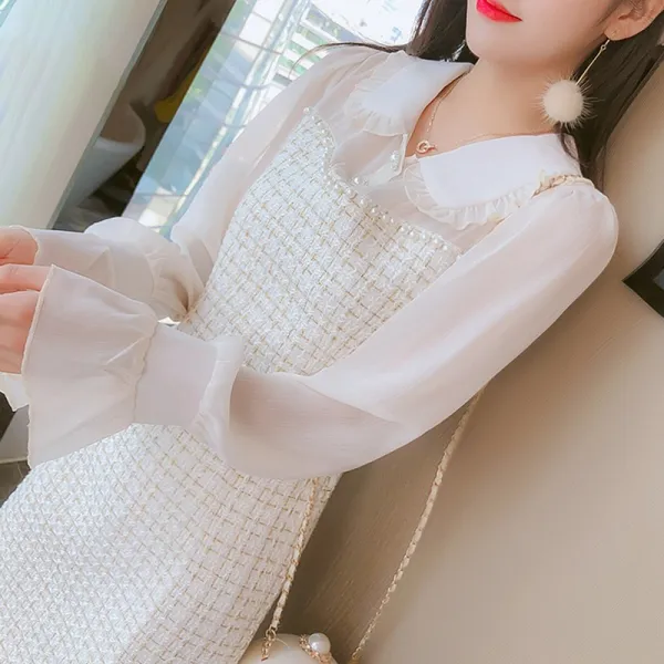 가나다몰 파티복 하객룩 기모 이너 시슬루 샤넬풍 트위드원피스bwto278