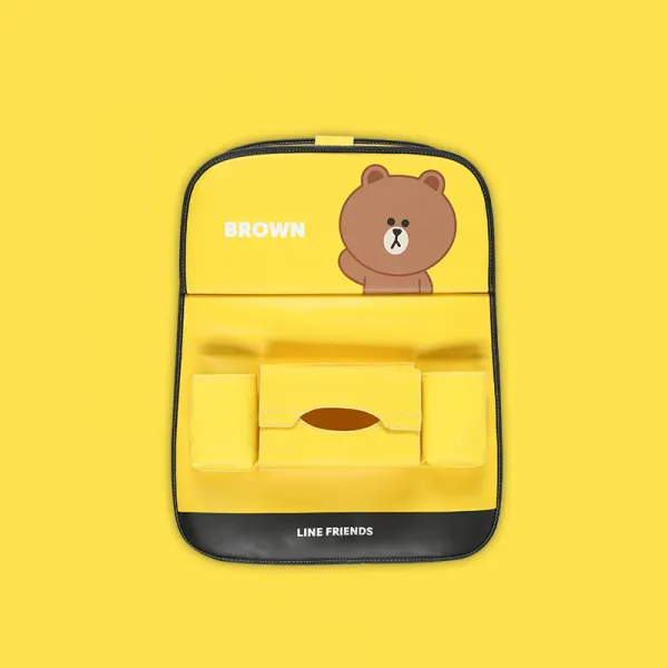 허브 대시보드+카세트데크용 자동차의자시트 방어벽에 배치함 승부 차량용 스티커 뒷좌석 보호 마모방지매트 차량인테리어용품, 수납가방 BROWN