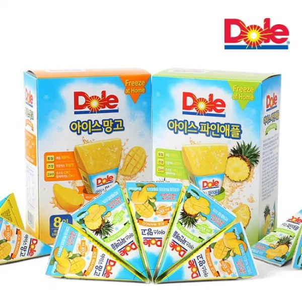  Dole 돌 얼려먹는 주스 후룻팝 3박스피치 애플 망고 파인 오렌지/박스당 62ml X 8개입 파인애플1 + 애플1 + 피치1 상세설명 참조