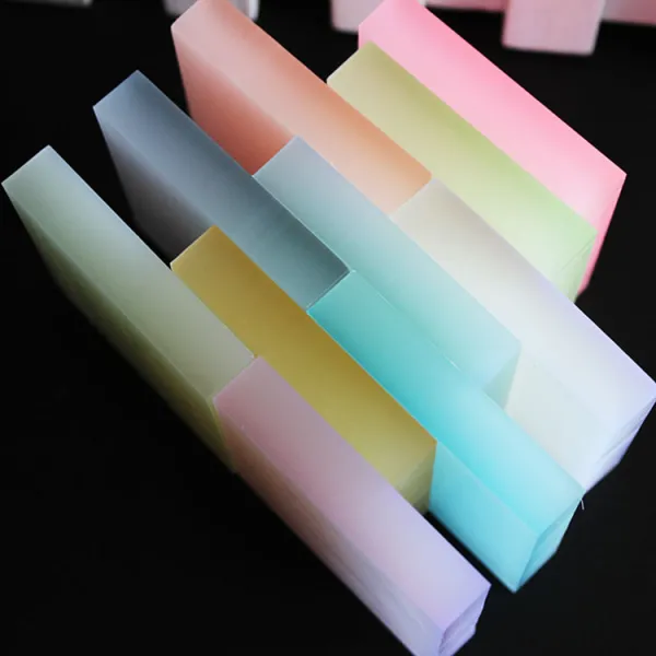 칼라 크리스탈 냉 핑크 반투과 명 조각 전용 수출함 5*5*1cm 칼라 크리스탈 냉 핑크