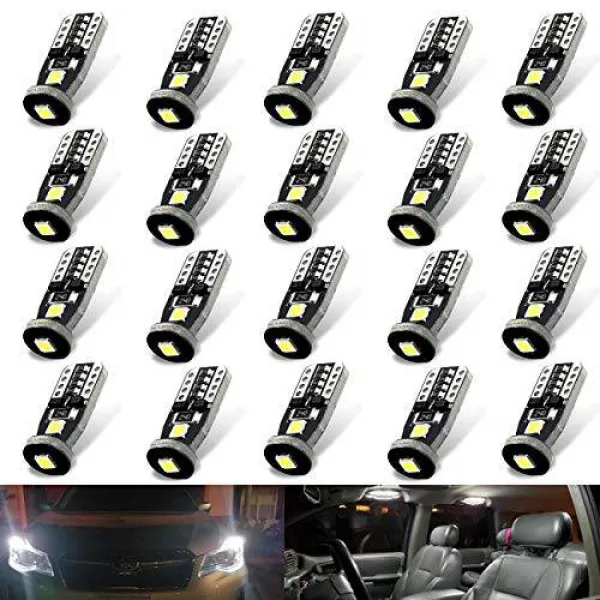 20 / Pack 3030 칩셋 자동차 인테리어 돔지도 용 LED 전구 문 사용권 번호, 상세내용참조