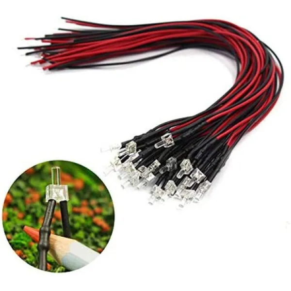 디오라마 전장에 칩 LED 2MM 온백색 20개들이 배선 부착 저항 부속 전철 모형 철도 모형 건물 모형 모형