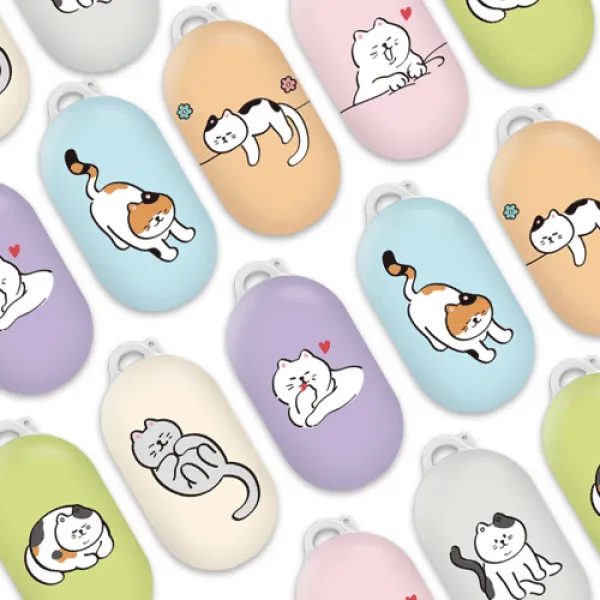 케이스파니 디자인 버즈케이스 뚱냥이, 무념무상
