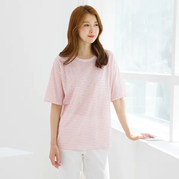 마담그레이스 [독점횡제]T52554 파시안느 스프라이프 티셔츠 티셔츠>>반소매